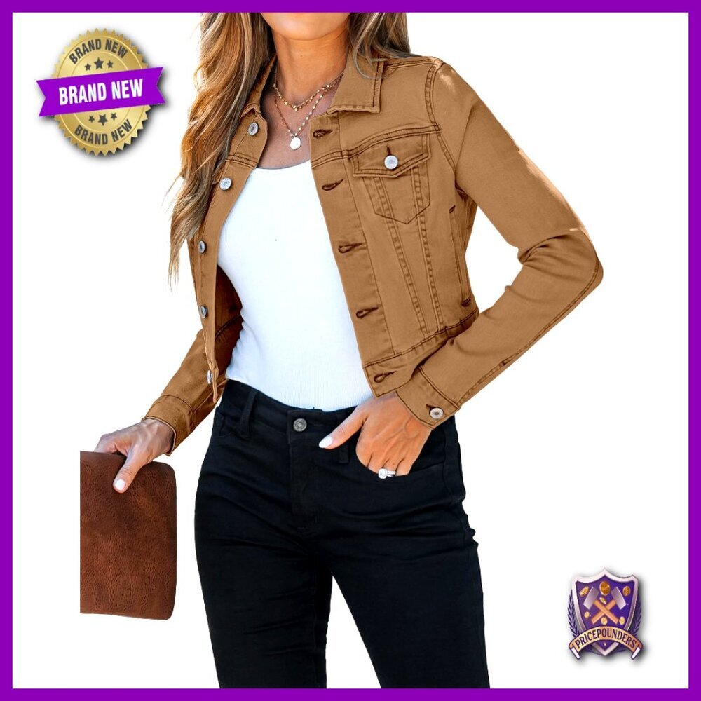 Cropped Denim Jacket Stretchy Fitted Lightweight Y2K Chic Casual Shacket
